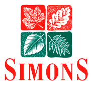 An image of the Simons logo, featuring red and green leaves.